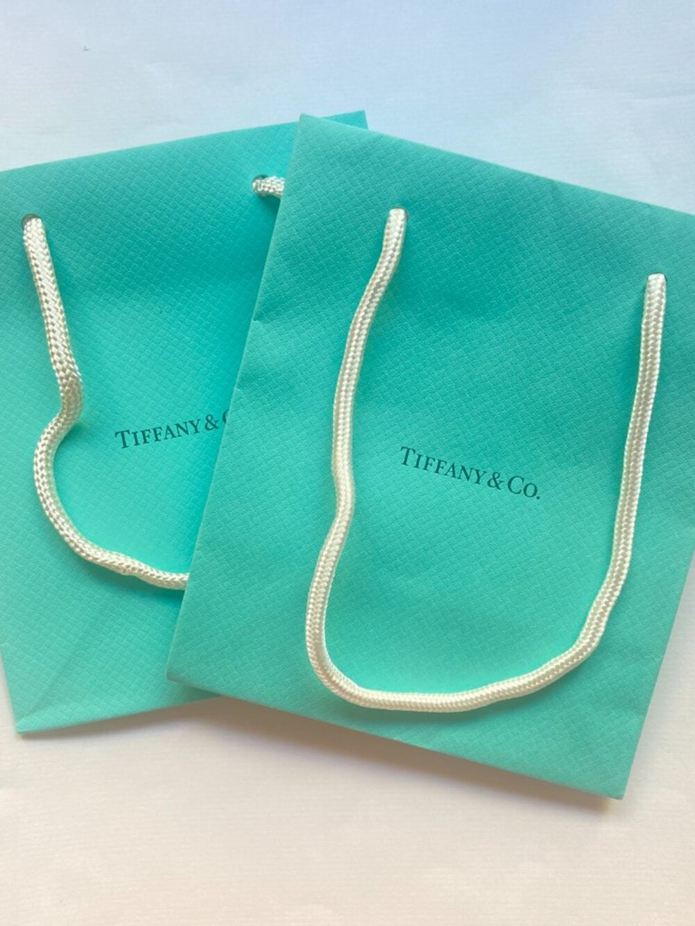 NEW Tiffany & Co Blue Paper Shopping Gift Bag Size Small (2 Pieces)